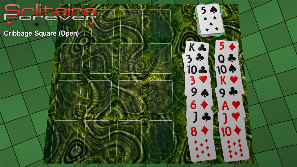 Cribbage Square (Open) solitaire